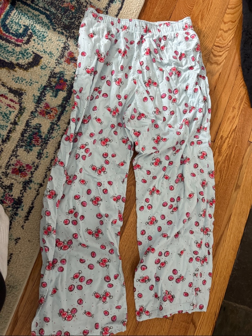 Colsie Light Blue Pajama Pants with Peppermint designs size medium